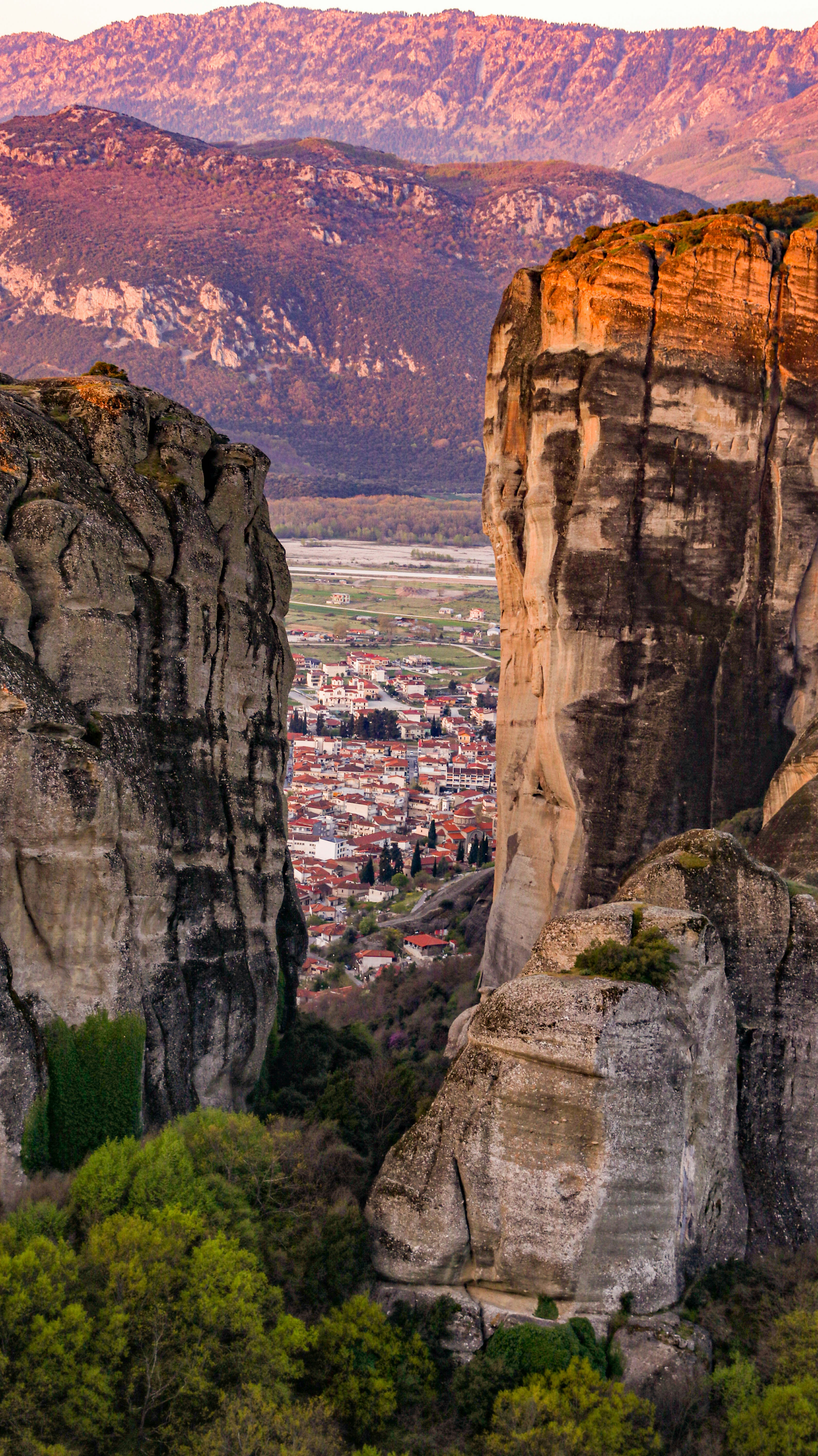 A scenic view of a city in the mountains photo – Free Greece Image on ...