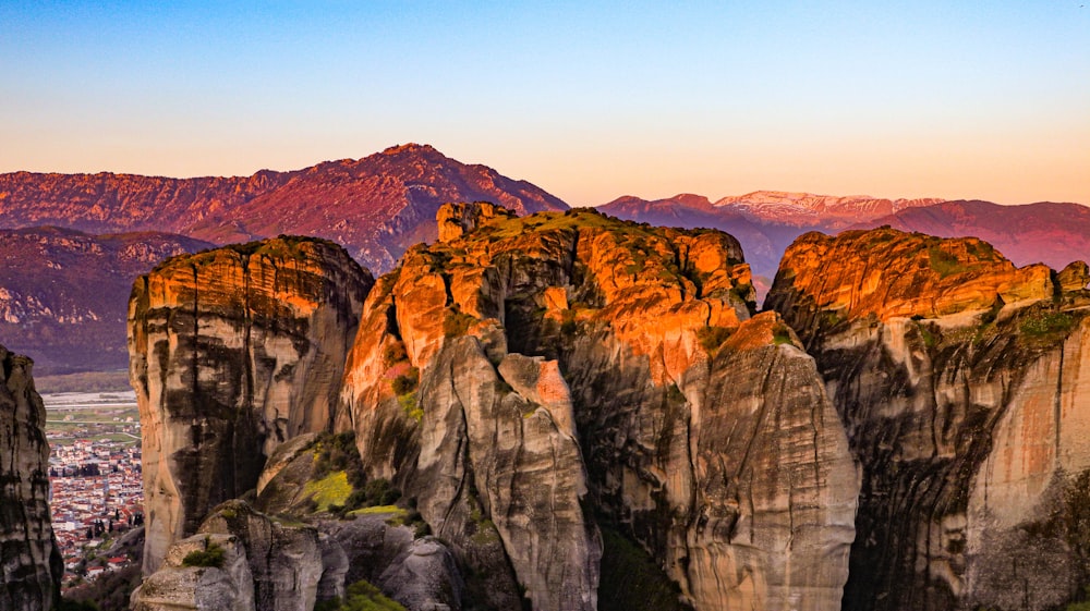 a view of the mountains from the top of a mountain