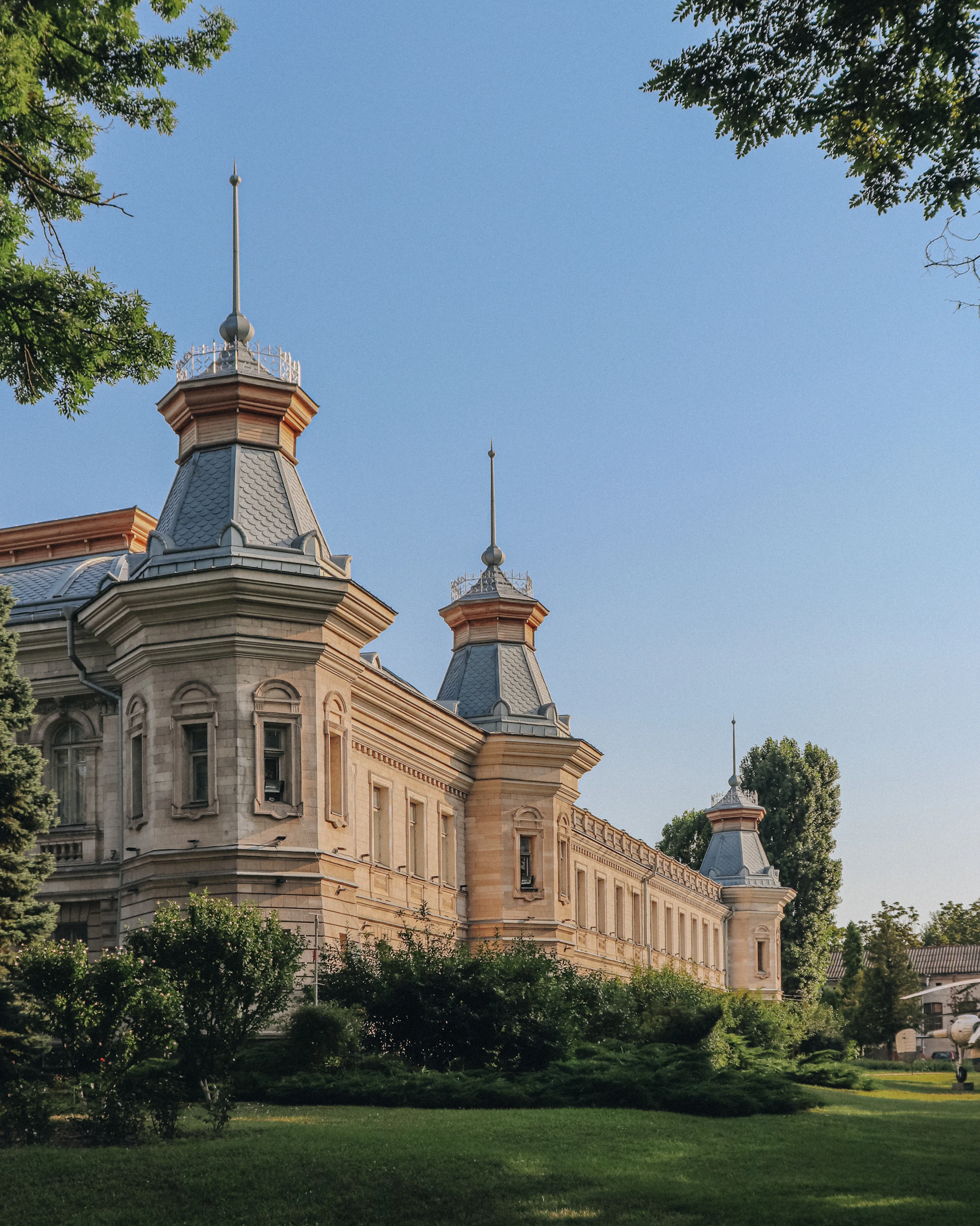 a large building with a clock on the top of it