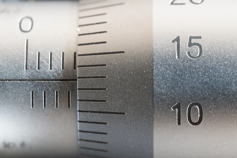 Close-up of a high-performance laboratory equipment with precise calibration markings.
