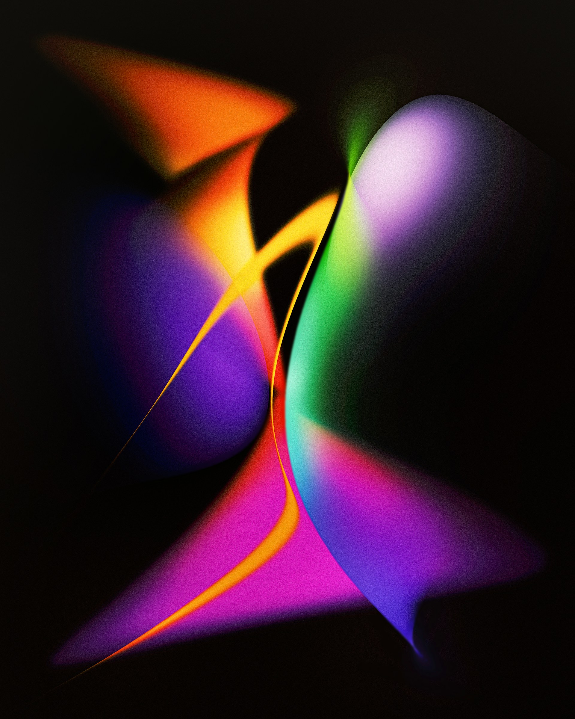 a close up of a colorful object on a black background