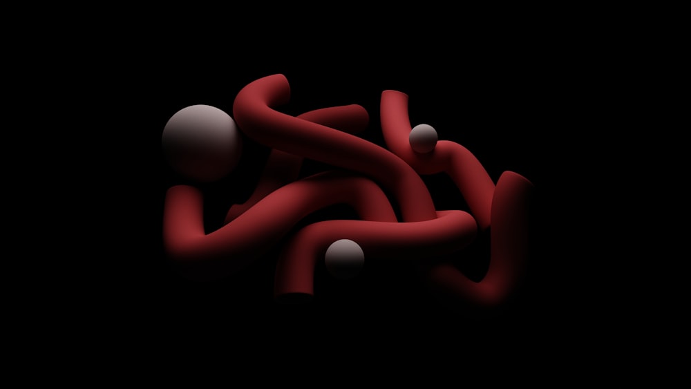 a group of red objects in the dark