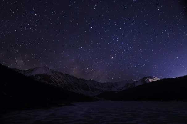 Star-filled night sky over the quiet mountains of South Sinai, evoking calm and wonder.