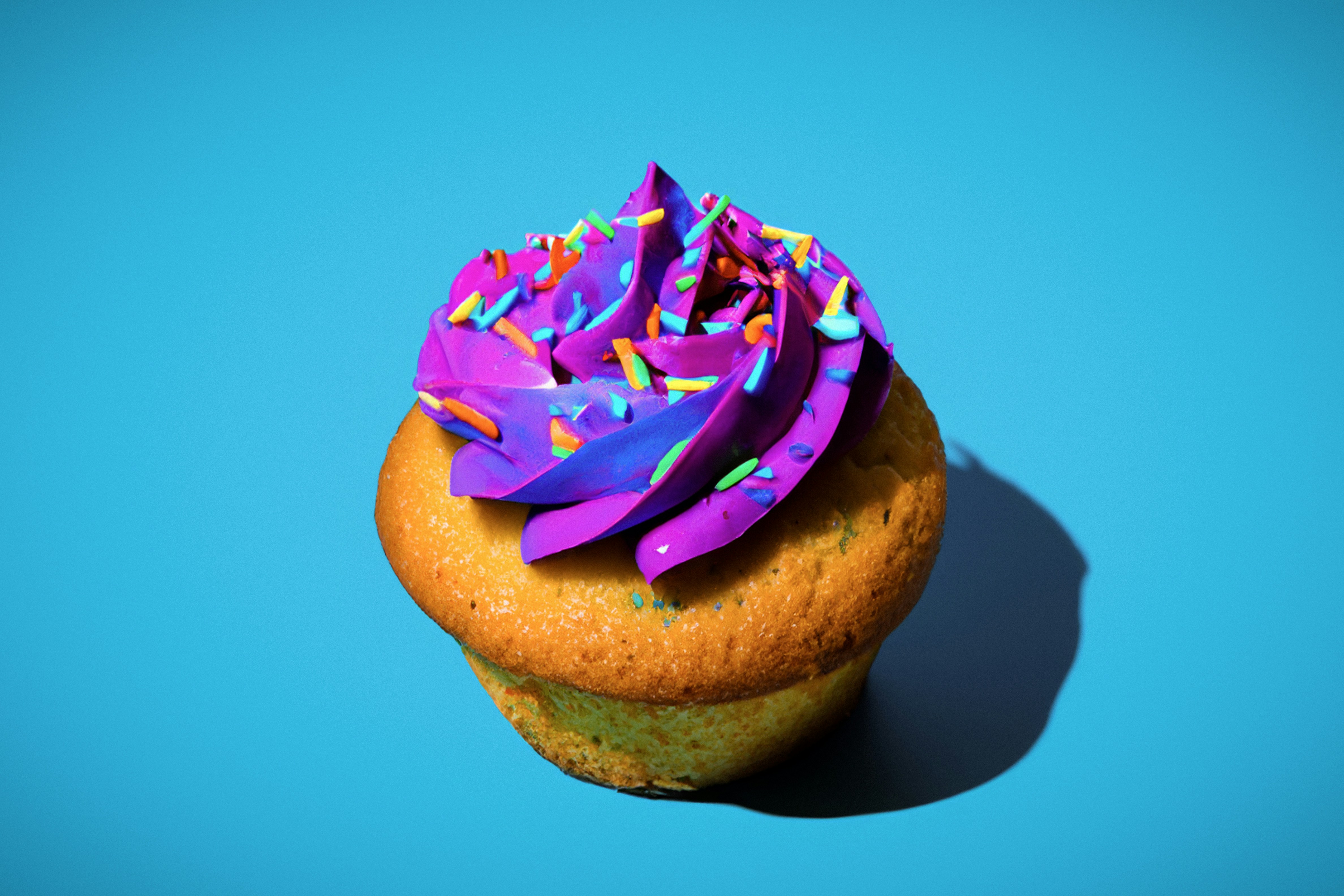 A cupcake with purple frosting and sprinkles photo Free Muffin Image on Unsplash