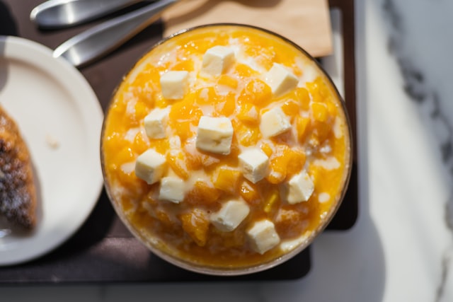 Condensed Milk Pudding with Orange Jelly