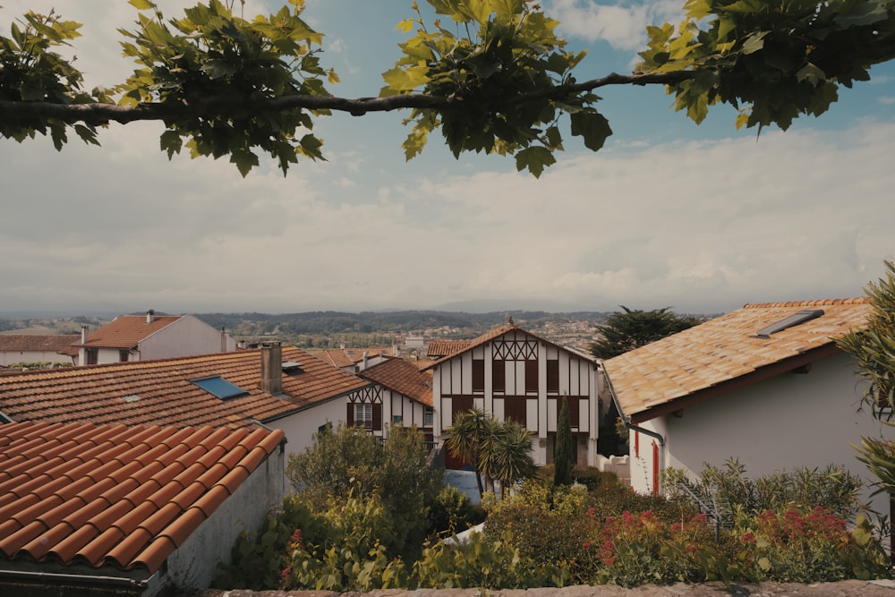 a view of a village from a hill