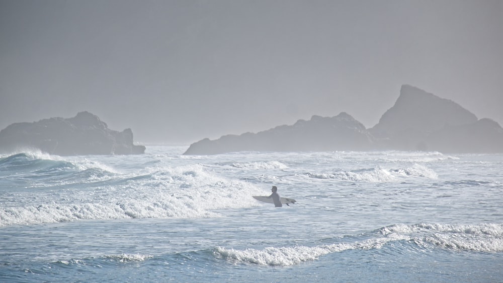 a person on a surfboard in the ocean