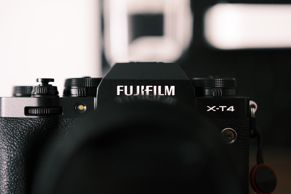 a close up of a camera with a blurry background