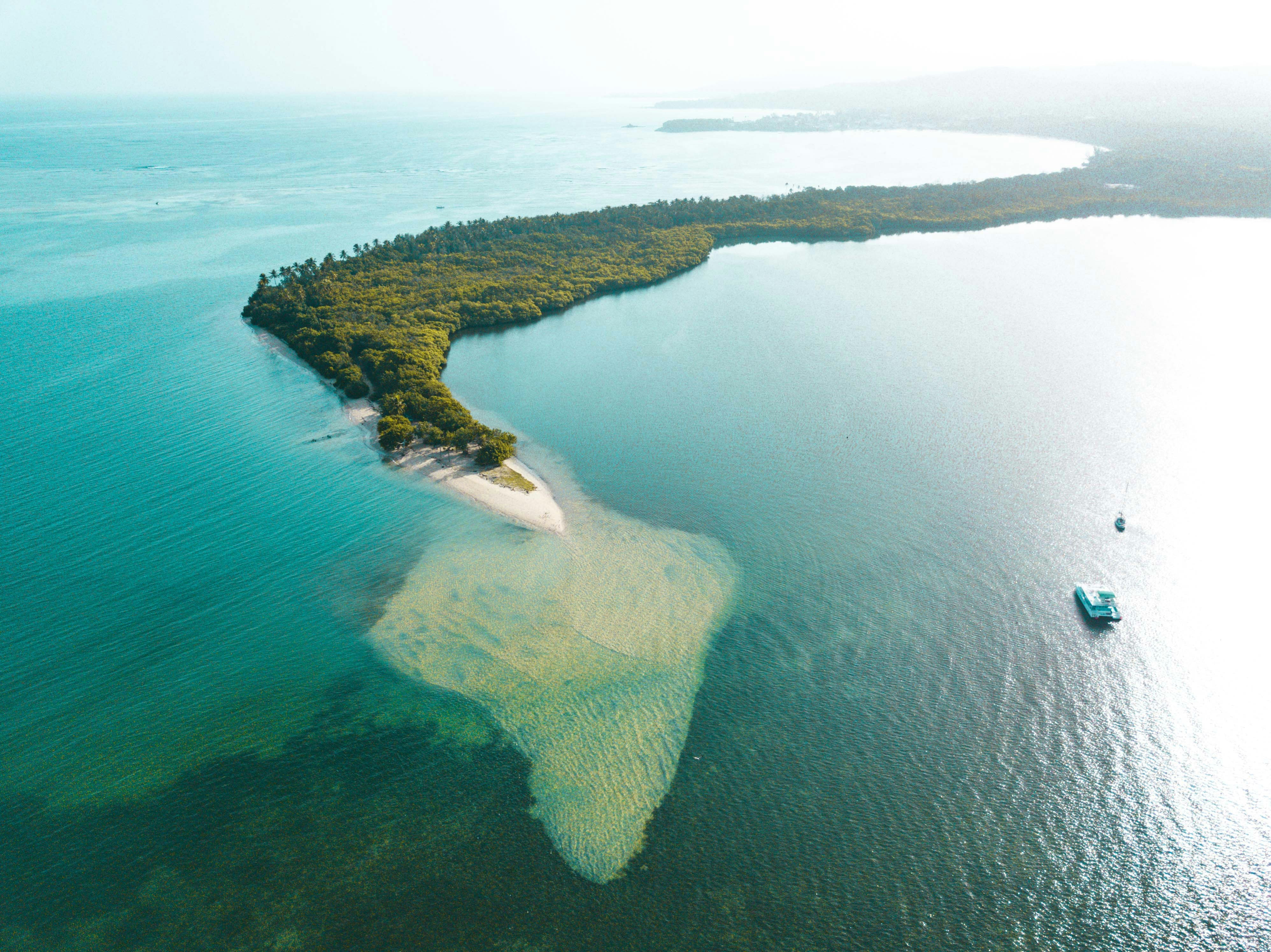 a small island in the middle of a body of water
