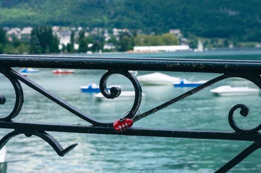 a view of a body of water with boats in the distance