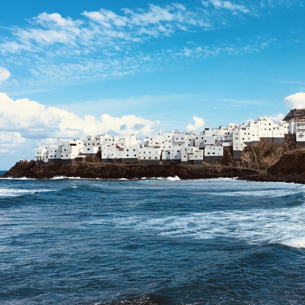 a view of a beach with a bunch of houses on it