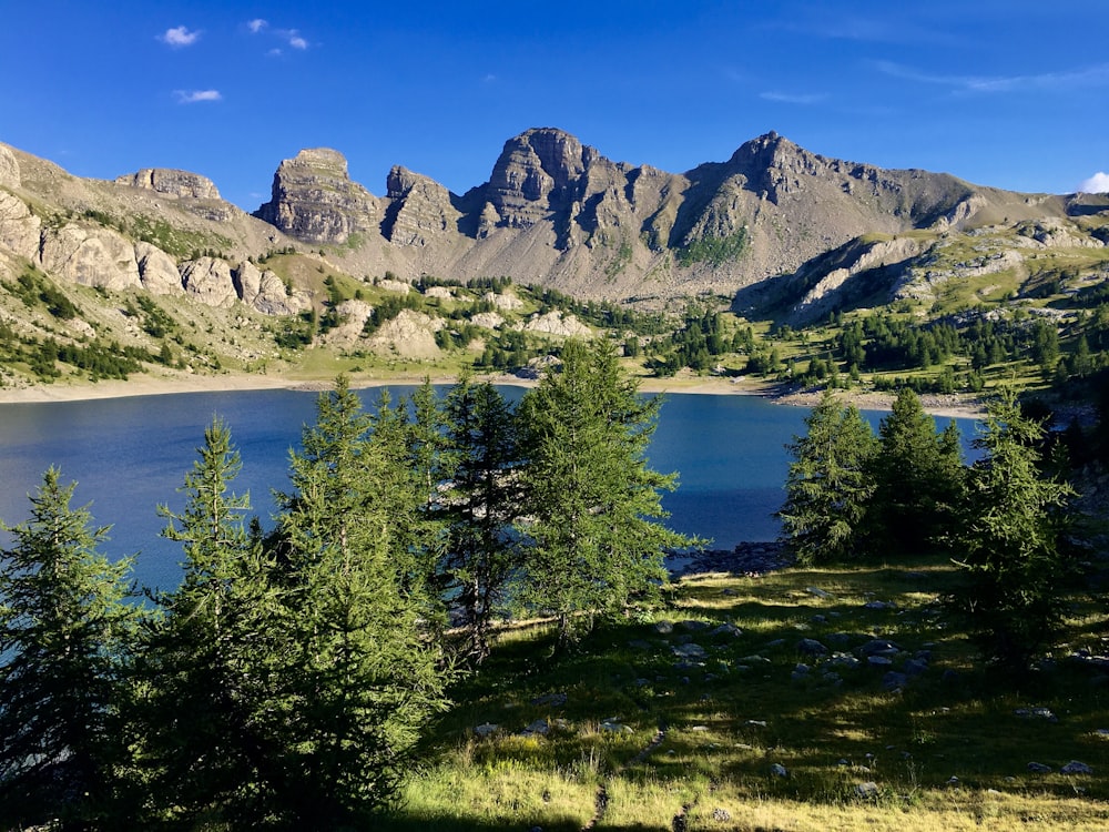 a large body of water surrounded by mountains