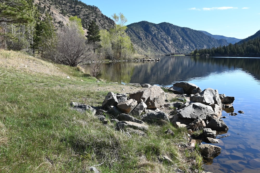 a large body of water surrounded by mountains