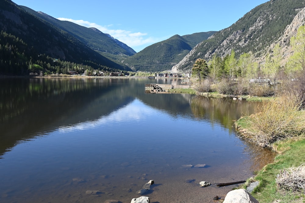 a large body of water surrounded by mountains