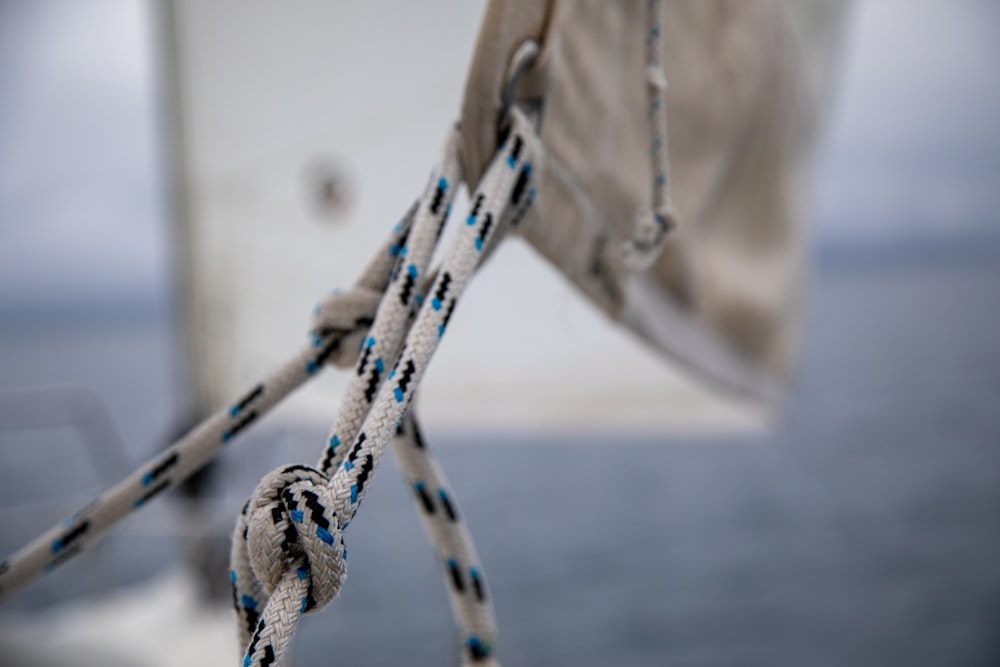 a close up of a rope attached to a boat