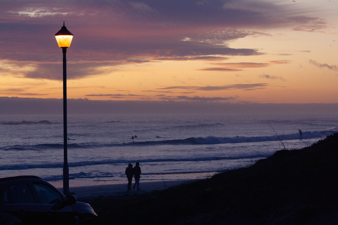 Couple walking on a beach