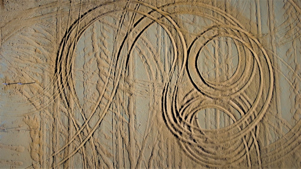 a close up of a wall with a design on it