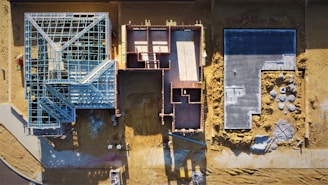 an aerial view of a building under construction