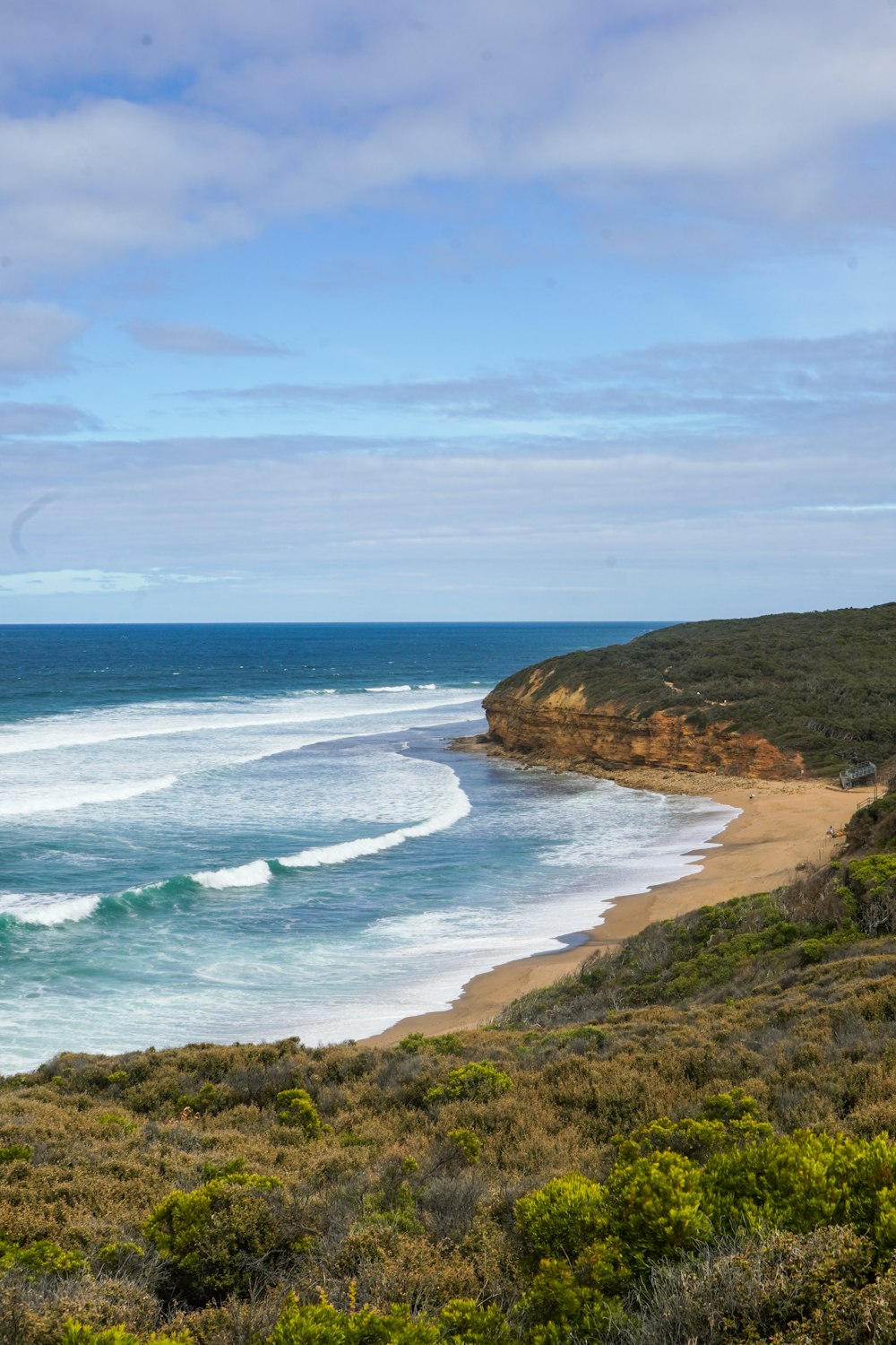 a view of a beach and a body of water