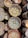 A collection of colorful ceramic bowls arranged on a wooden table.
