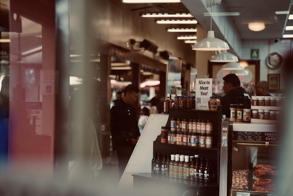 a store filled with lots of bottles of beer