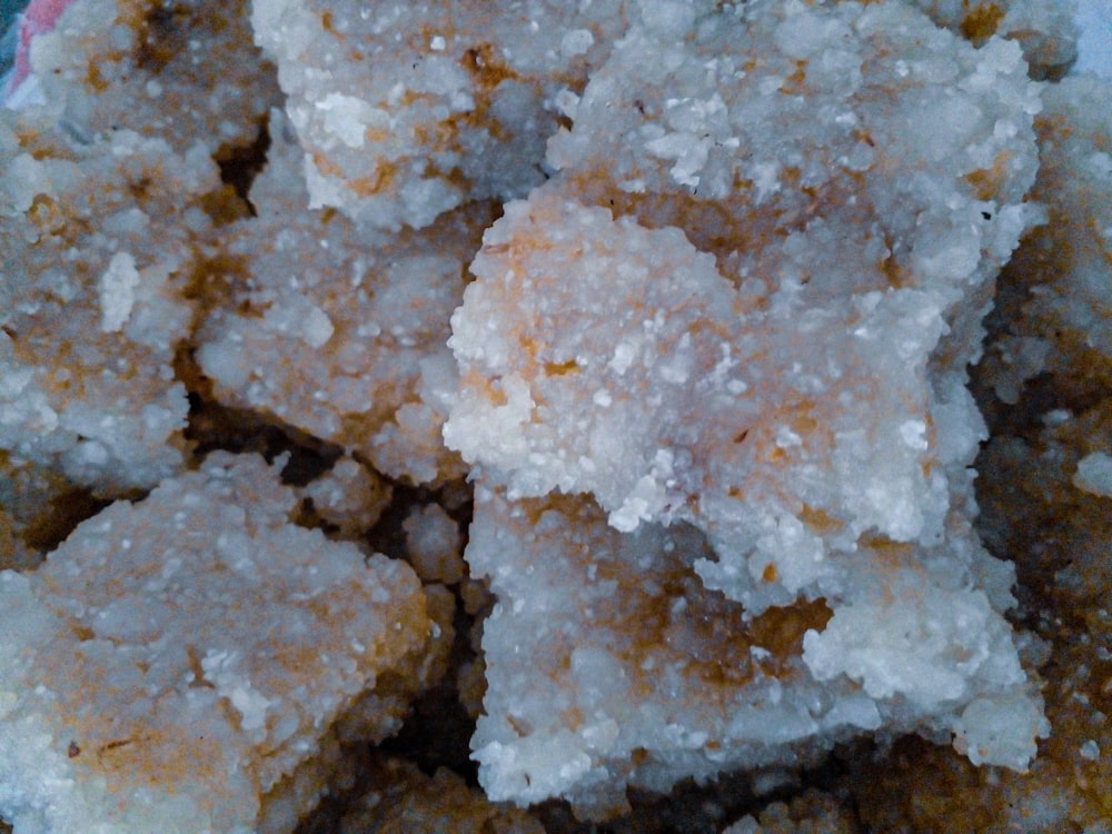 a close up of a plate of food covered in sugar