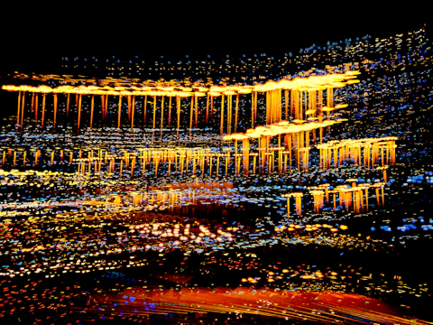 Abstract digital network lines glowing in metallic gold on a dark background.