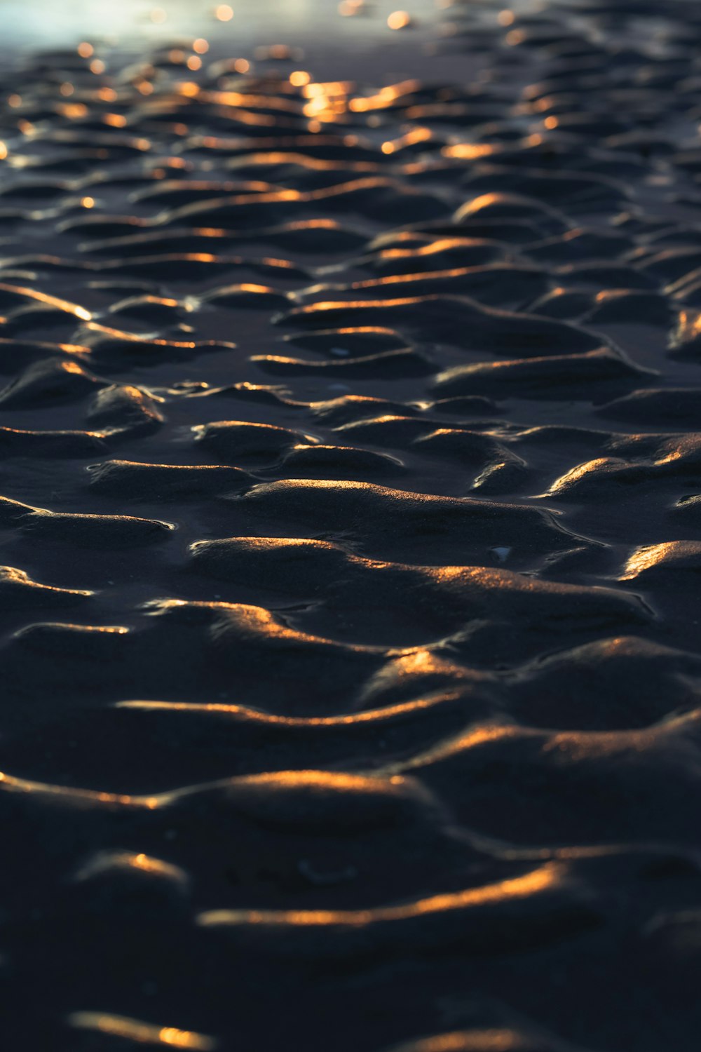 a close up of the sand on a beach