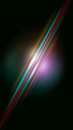 A series of colorful light beams, including shades of red, blue, yellow, and purple, intersect against a dark background, creating a vibrant and dynamic visual effect.