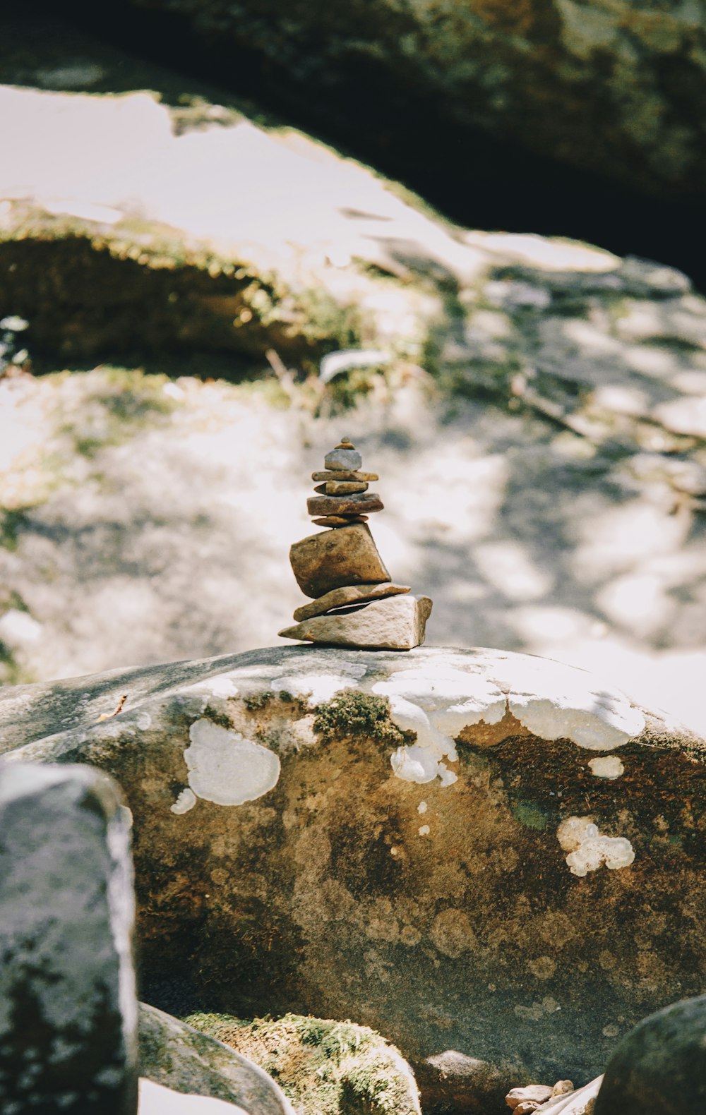 a pile of rocks stacked on top of each other