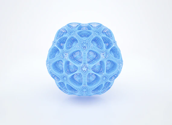 a blue object is shown on a white surface