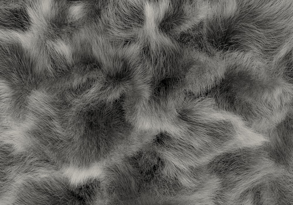 a black and white photo of a fur texture