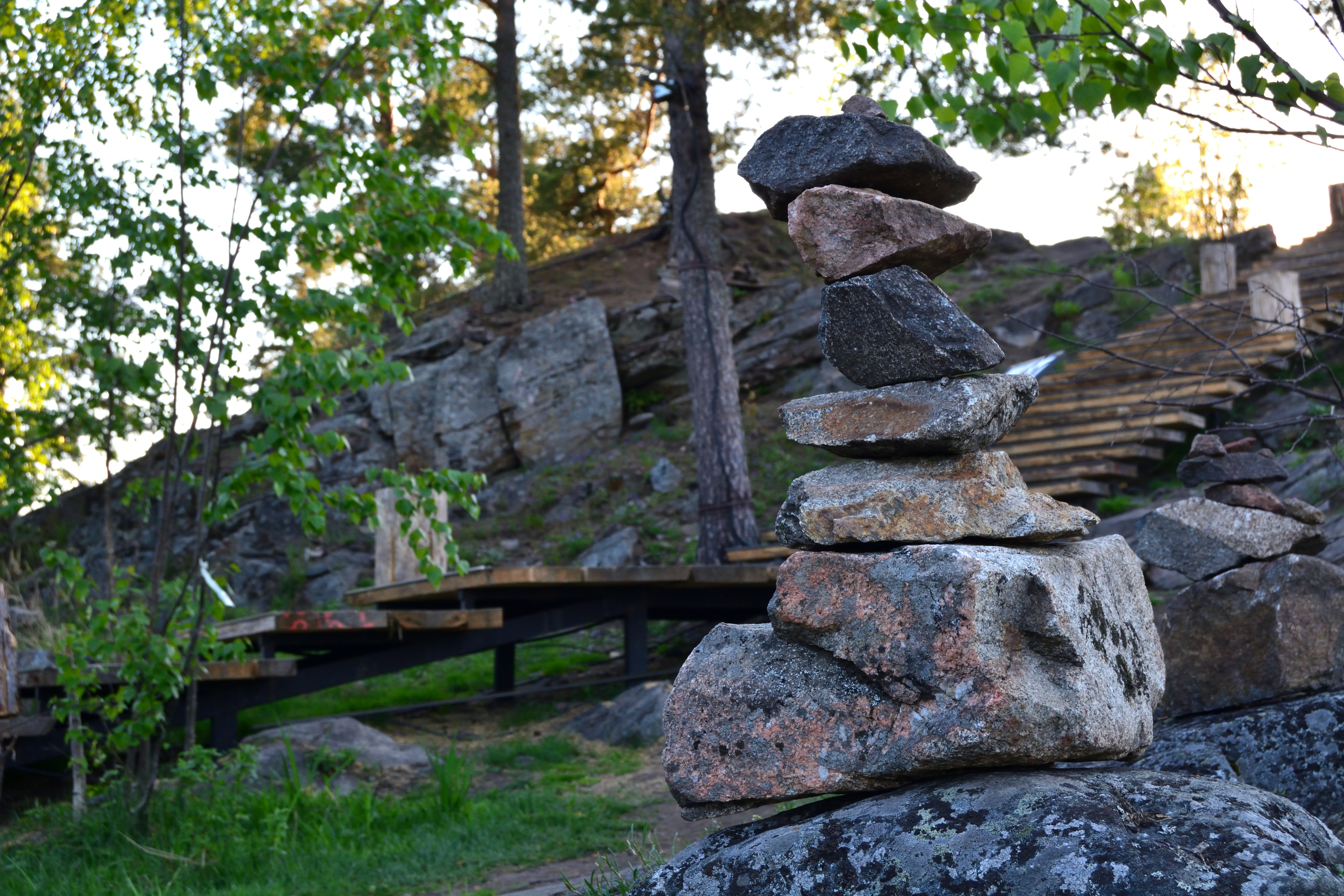 a pile of rocks stacked on top of each other