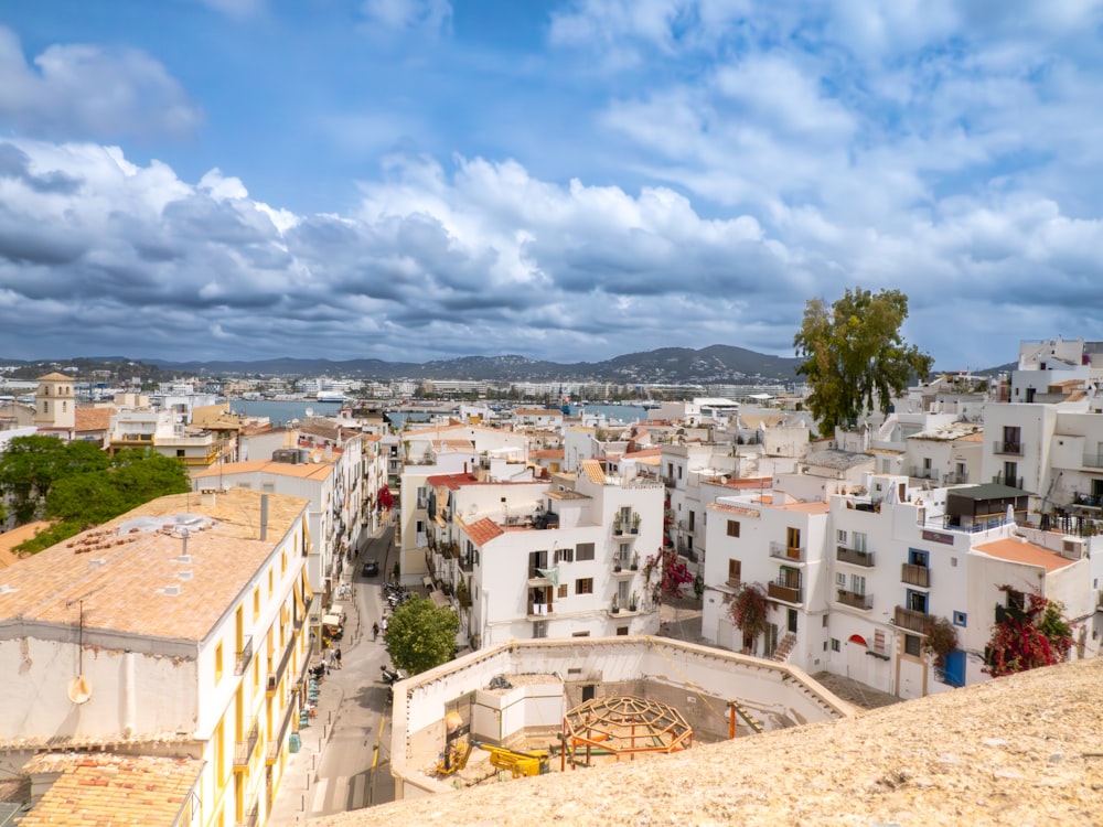 a view of a city from the top of a hill