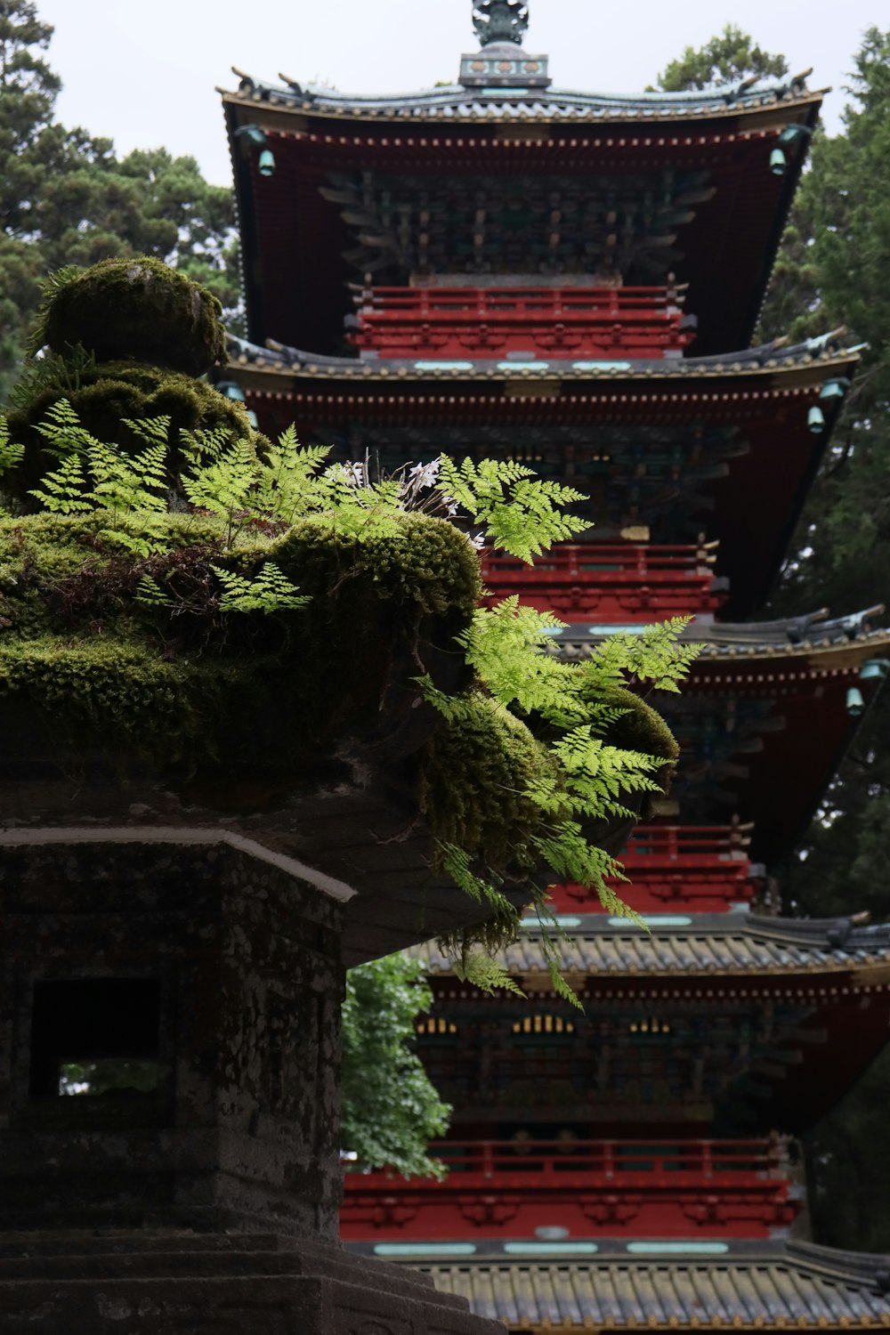 a tall building with a lot of trees in front of it