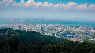 a view of a city from the top of a hill