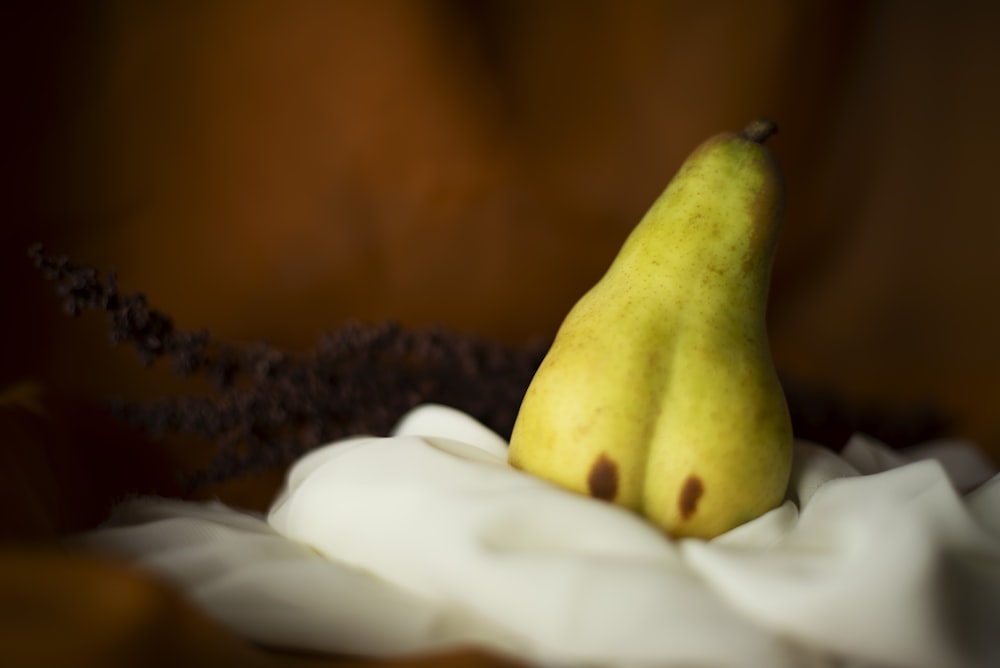 a close up of a banana on a cloth