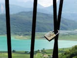 A serene landscape with a digital lock symbol overlay.