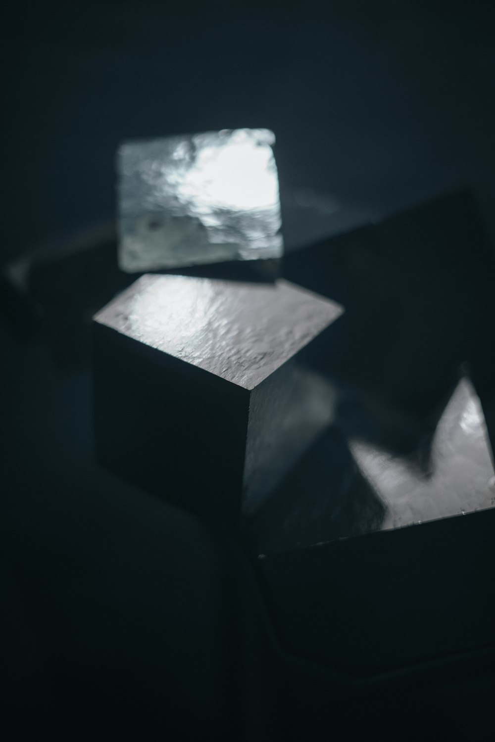 a black and white photo of some cubes