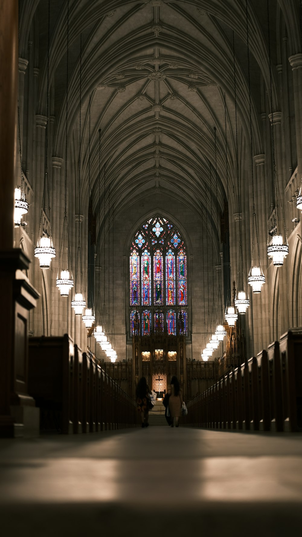 a large cathedral with a stained glass window