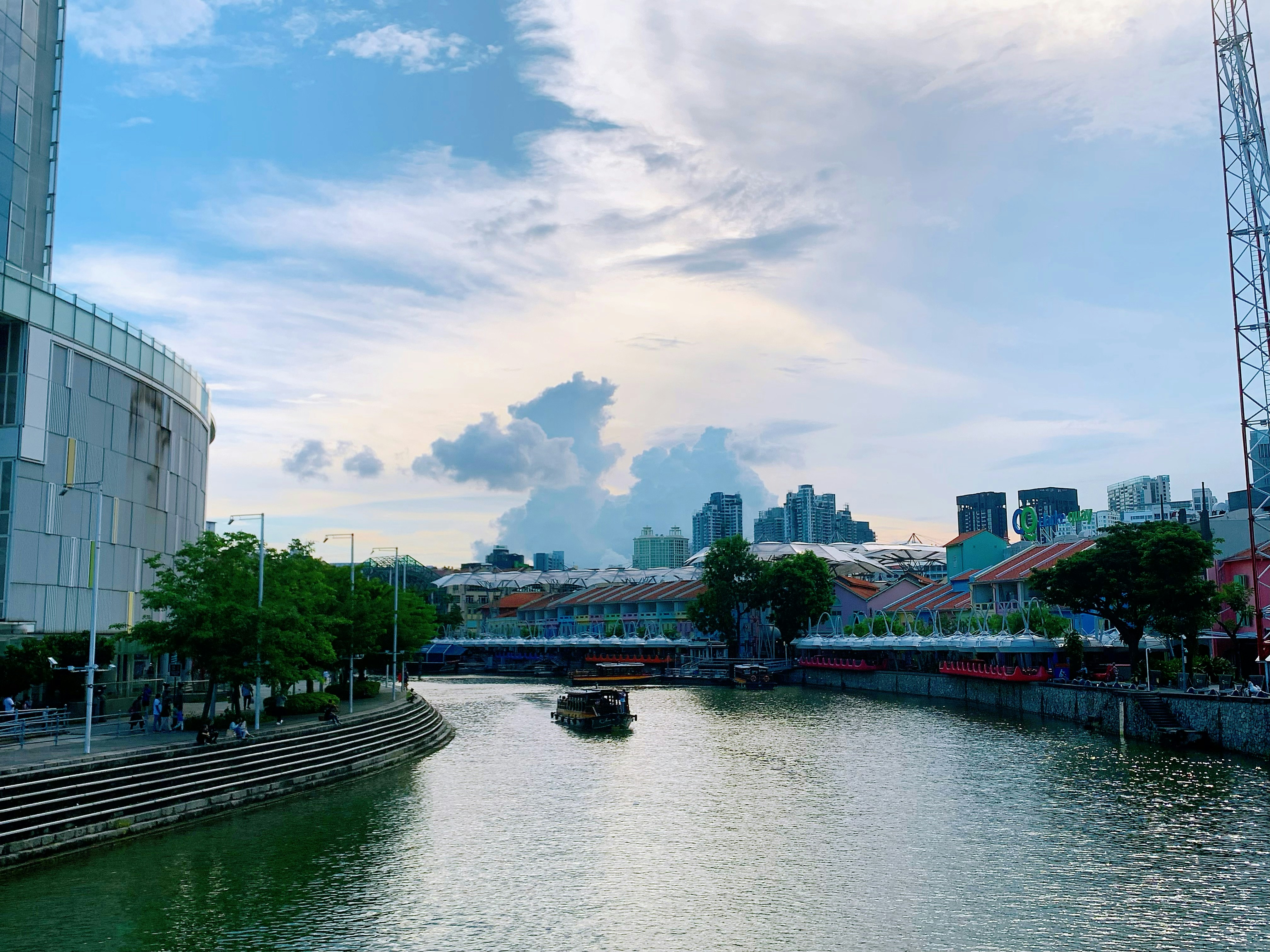 a body of water with a boat in the middle of it