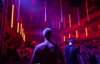 a man standing in front of a crowd of people