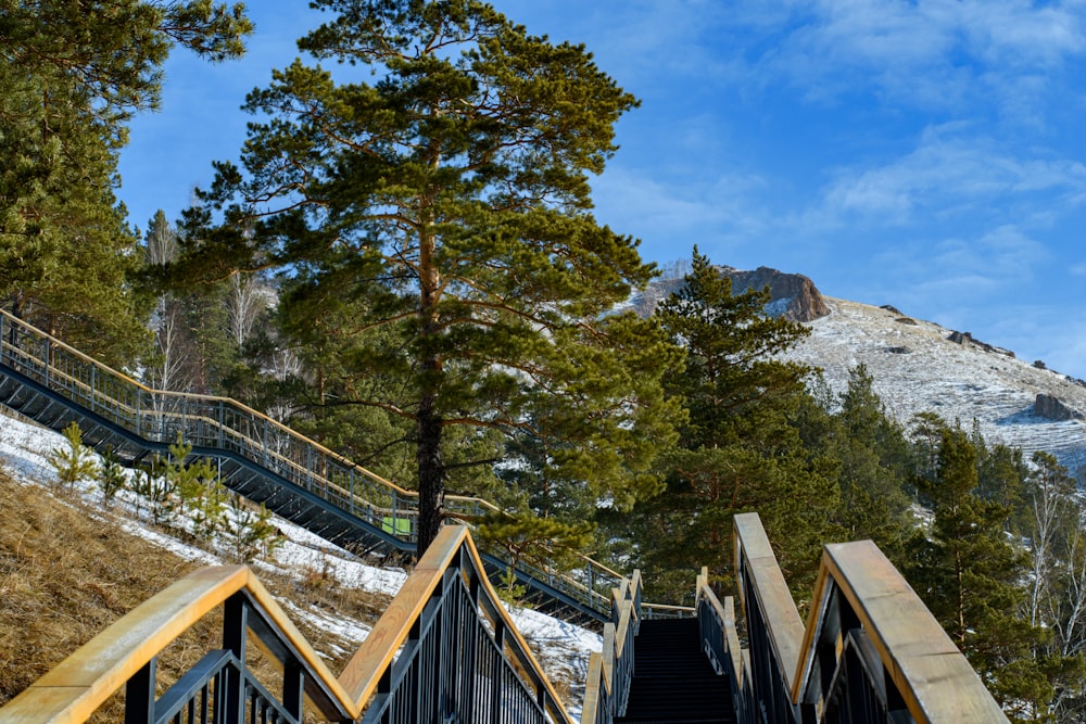 a set of stairs leading up to the top of a mountain