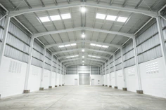 an empty warehouse with no people in it