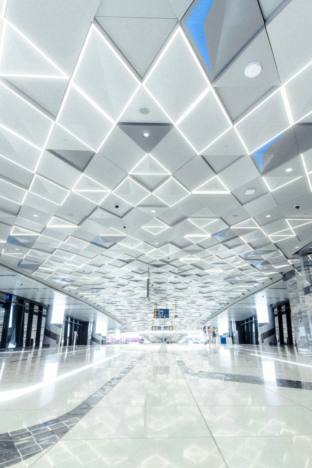 a very large room with a very long ceiling