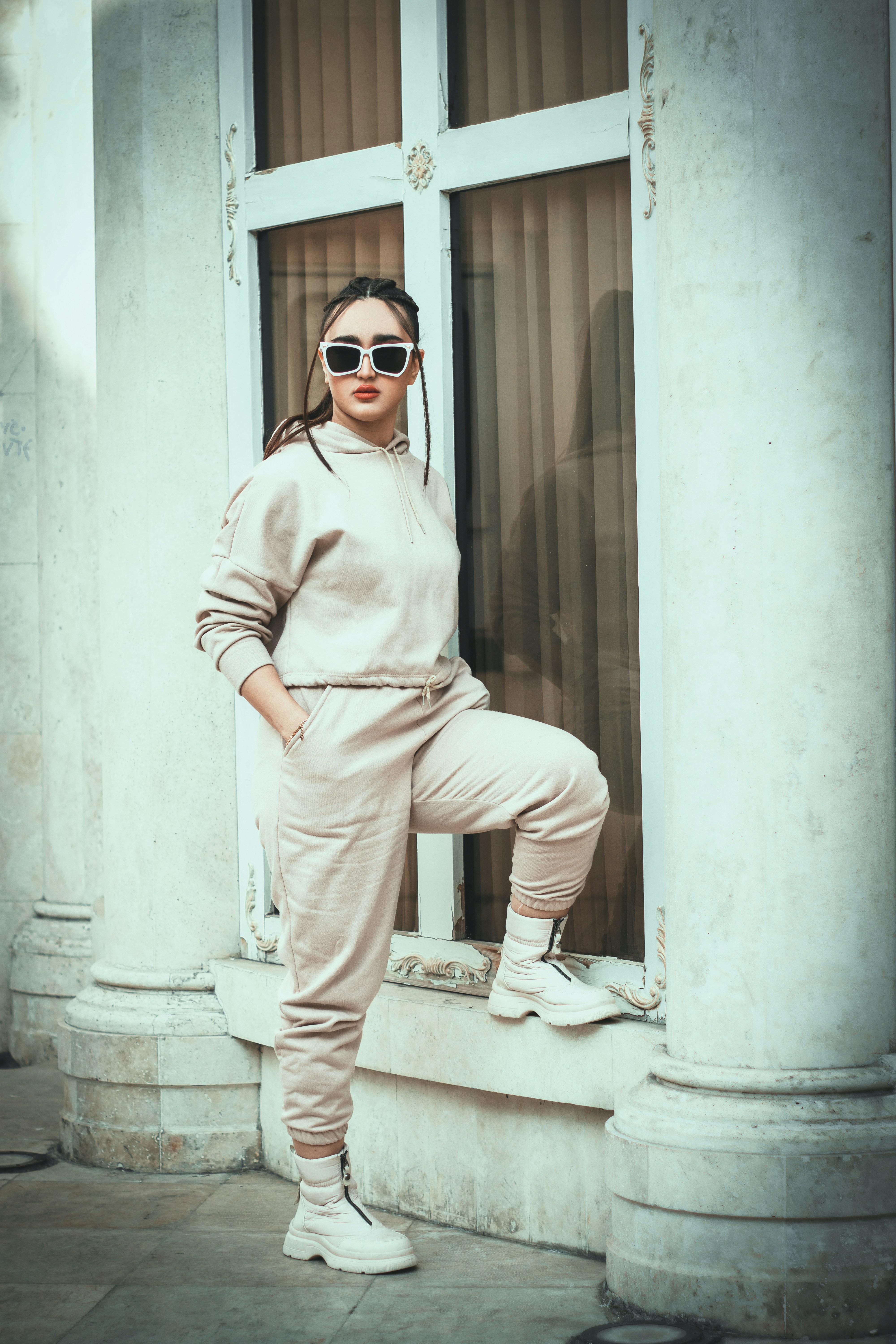 Rosa Bluse und Shorts Set
