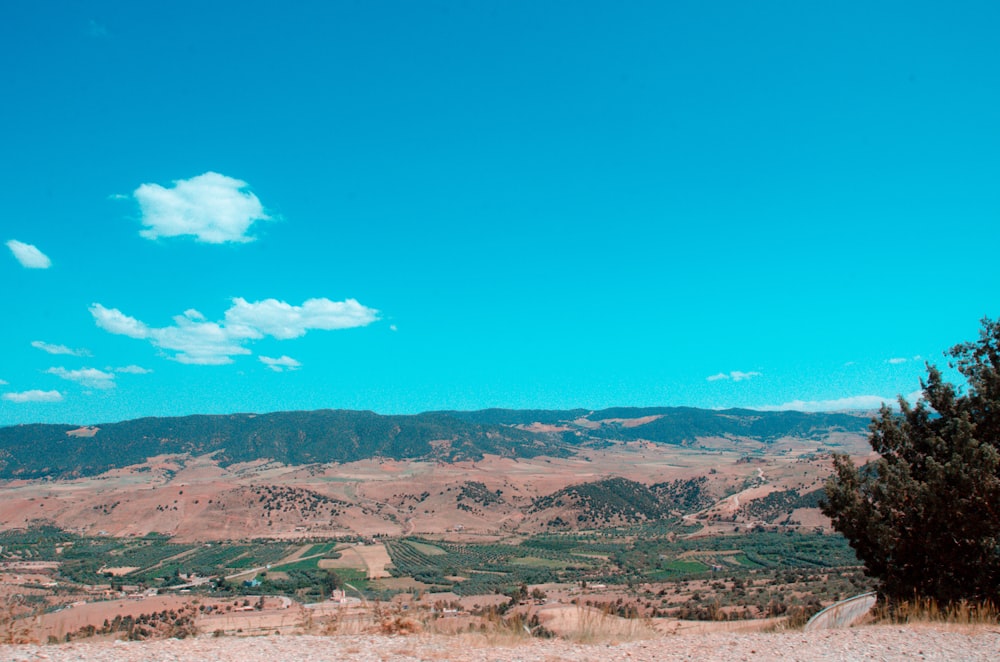 a view of a mountain range from a distance