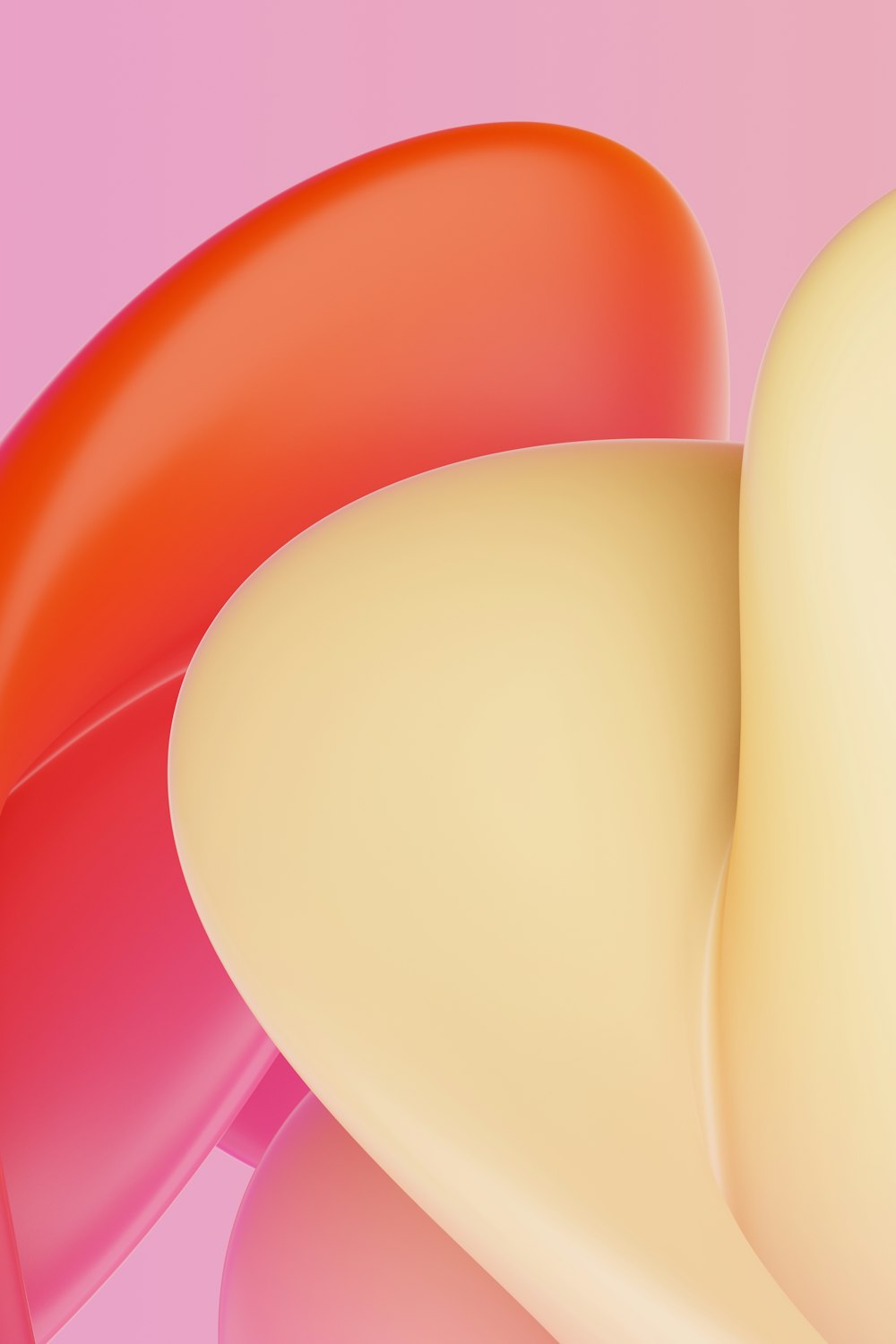 a close up of a pink and orange object