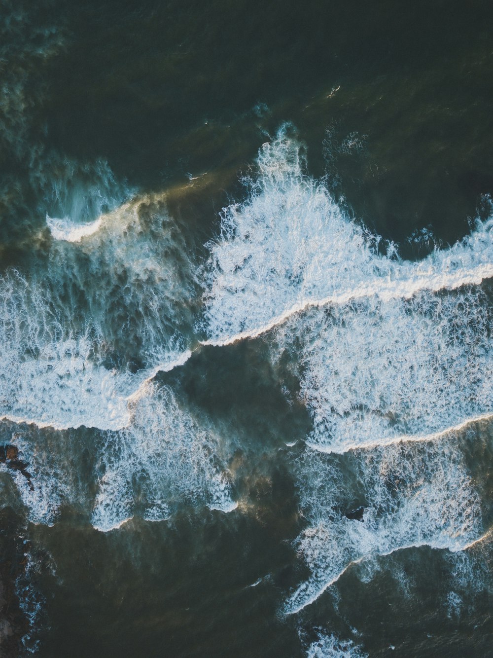 an aerial view of a body of water