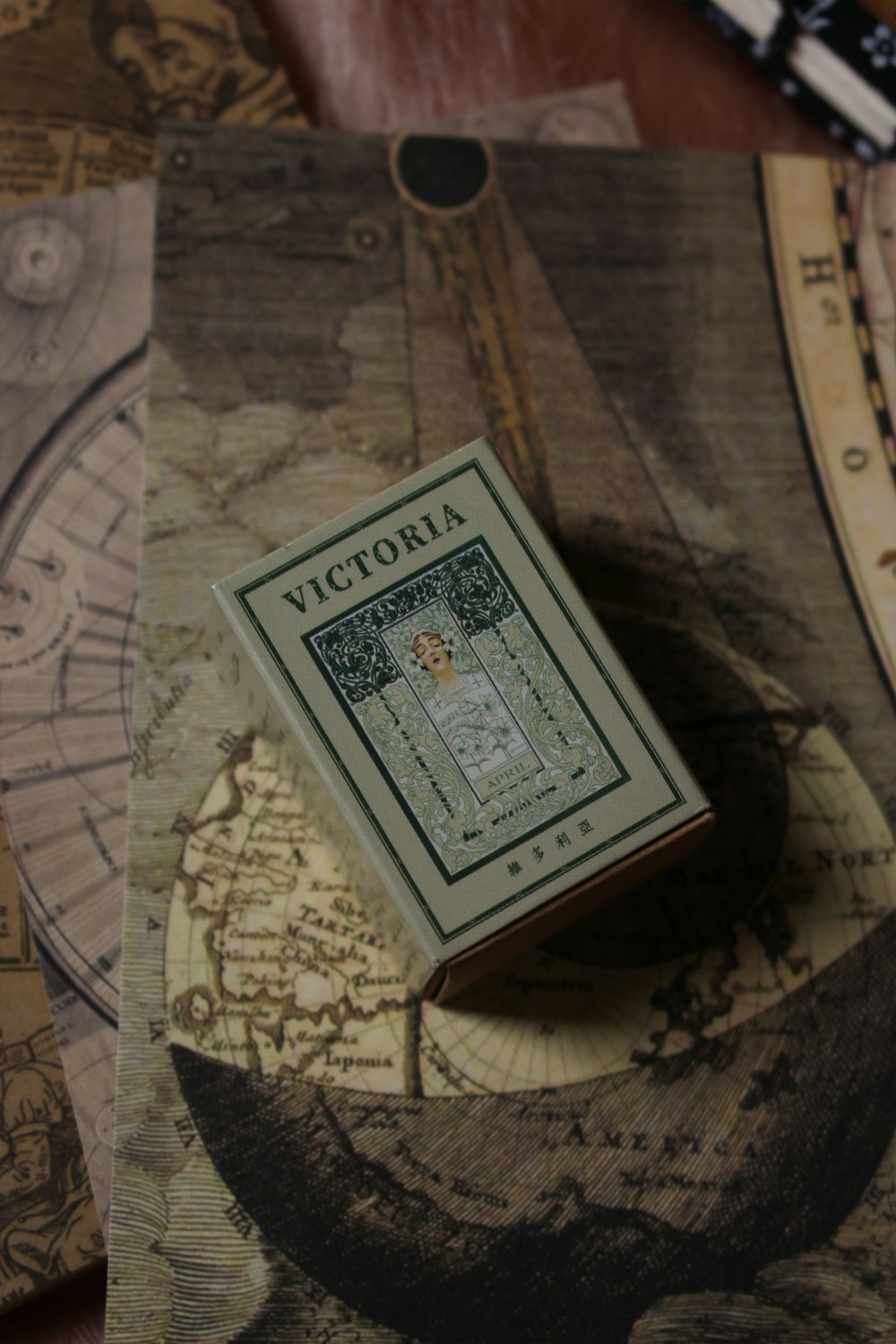 a close up of a playing card on a table